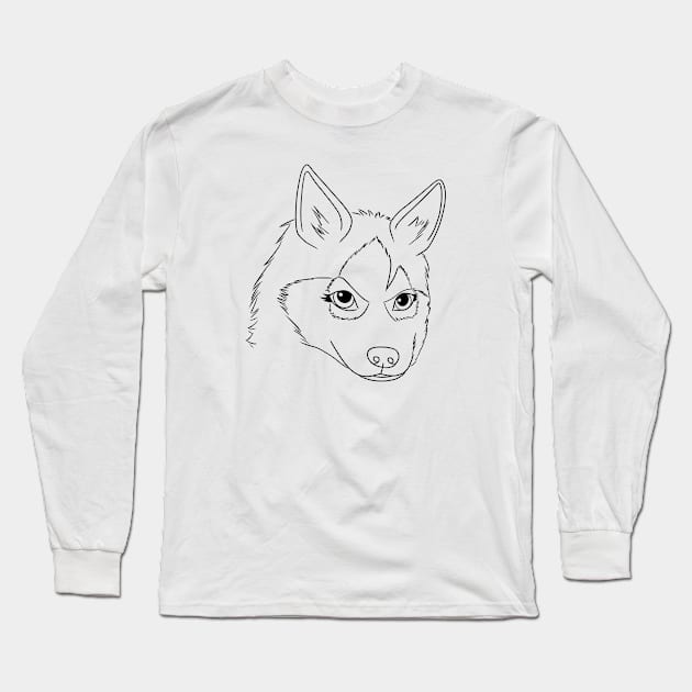 Best Siberian Husky | Cute Dog Face | wolf Long Sleeve T-Shirt by Incubuss Fashion